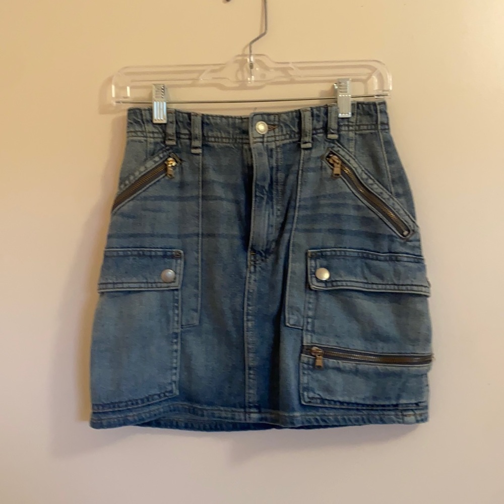 Free people denim utility skirt